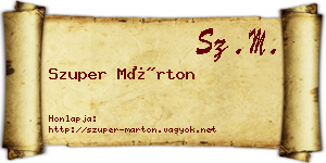 Szuper Márton névjegykártya